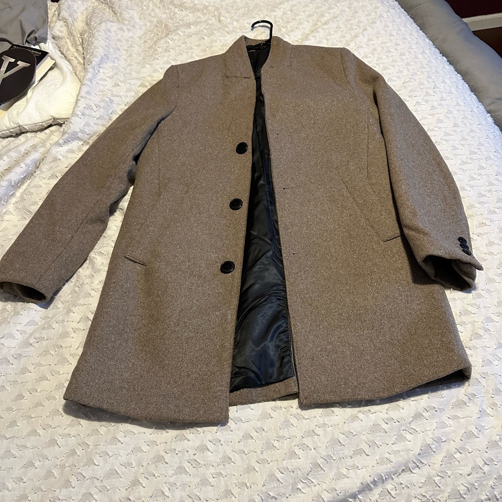H&M Men's Brown tan peacoat trench Coat